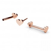 Heart Earrings, Silver Jewelry, Piercing, KLP LKM-3368 - 08 3,1x10 mm