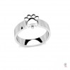 Hundepfote für Wechselring, Silberschmuck, Schmuckteile, OWS-00528 6,3x7 mm