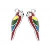 Papagei-Anhänger mit Gießharz, Gießharzschmuck, Silberschmuck, CON-1 OWS-00780 5,8x21,8 mm ver.2