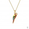 Papagei-Anhänger mit Gießharz, Gießharzschmuck, Silberschmuck, CON-1 OWS-00780 5,8x21,8 mm ver.2