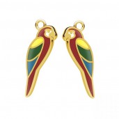 Parrot Pendant with Resin, Resin Jewelry, Silver Jewelry, CON-1 OWS-00780 5,8x21,8 mm ver.2