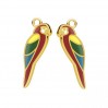 Papagei-Anhänger mit Gießharz, Gießharzschmuck, Silberschmuck, CON-1 OWS-00780 5,8x21,8 mm ver.2