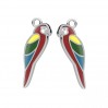 Papagei-Anhänger mit Gießharz, Gießharzschmuck, Silberschmuck, CON-1 OWS-00780 5,8x21,8 mm ver.2
