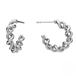 Halbkreisförmige-Ohrstecker, Silberschmuck, KLS OWS-00884 4,3x17,1 mm