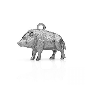 Wildschwein-Anhänger, Silberschmuck, Tierschmuck, CON-1 OWS-00902 7,5x13,2 mm