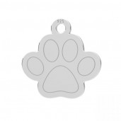 Dog Paw Pendant, Silver Jewelry, LKM-3410 - 08 12,3x12,4 mm
