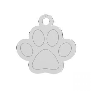 Hundepfote Anhänger, Silberschmuck, Tierschmuck, LKM-3410 - 08 12,3x12,4 mm