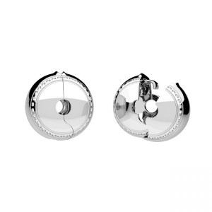 Hopeahelmet, v&auml;likappale, hopeakorut, koruosat, BDS OWS-00933 9,5x9,6 mm