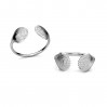 Muschel Silberring, Silberschmuck, Ringteile, U-RING OWS-00739 9,2x19,7 mm