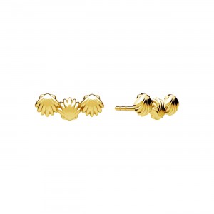 Muschel Ohrstecker, Silberschmuck, Ringteile, KLS ODL-01611 4,5x11,5 mm