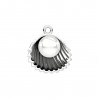 Muschel-Anhänger mit Perle, Silberschmuck, Ringteile, CON-1 ODL-01620 15,7x17 mm ver.2