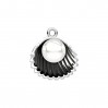 Muschel-Anhänger mit Perle, Silberschmuck, Ringteile, CON-1 ODL-01620 15,7x17 mm ver.2