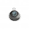 Muschel-Anhänger mit Perle, Silberschmuck, Ringteile, CON-1 ODL-01620 15,7x17 mm ver.2