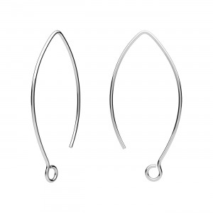 Ohrhaken, Ohrringteile, Schmuckteile, BRY 7 0,8x17x35 mm