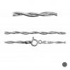 Käärmeketju, rannekepohja, kahdeksankulmio, hopeaketjut, PLE SN 025 DC8L 2S