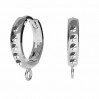 Ohrhaken Klapp Brisuren mit Öse, Kristallbasis, Ohrringteile, ODL-00756 BZO 13,5x17 mm