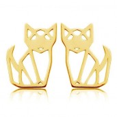 Origami Cat Earrings, Jewelry Findings, KLS - SZ 629