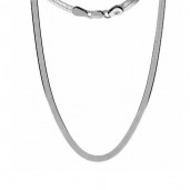 Schlangenkette, Flach, 50cm, Silberkette, MAG 035