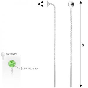 Earrings Base, Swarovski Rivoli, OKSV 1122  4,5MM KLA