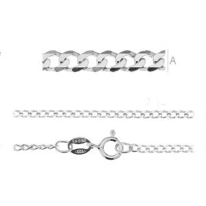 Curb Chain, Silver Chains, PD 50 (40-60 cm)