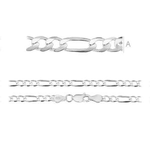 Figaroketju, hopeaketjut, FD 100 6L (45-60 cm) Figaroketju, hopeaketjut, FD 100 6L (45-60 cm)