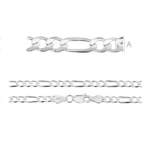 Figarokette, Silberketten, FD 100 6L (45-60 cm)