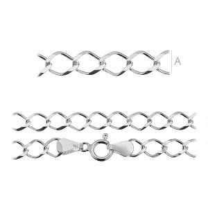 Bismarck-ketju, hopeaketjut, RD1 100 (45-60 cm) Bismarck-ketju, hopeaketjut, RD1 100 (45-60 cm)