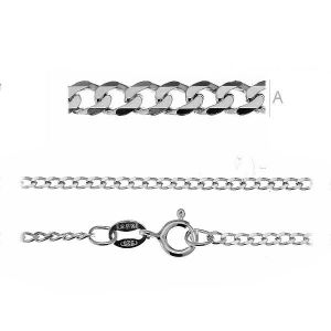 Curb Chain, Silver Chains, PD 50 (45-50 cm) RH / AU
