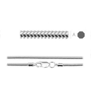 Schlangenkette, Silberkette, CSTD 2,4 (40-60 cm)