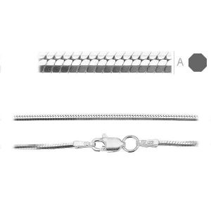 Käärmeketju, hopeaketjut, SNAKE 040 DC8L (40-80 cm)