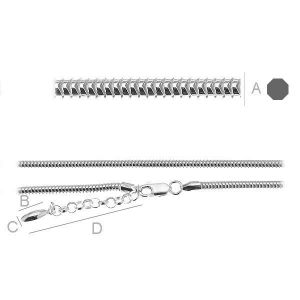 Necklace Base, Snake Chain, CST 3,0 (45 - 55 cm )