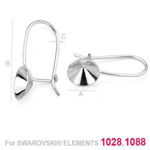 Ear Wire, Earrings Findings, Swarovski, OKSV 1088 8MM BZ Ear Wire, Earrings Findings, Swarovski, OKSV 1088 8MM BZ