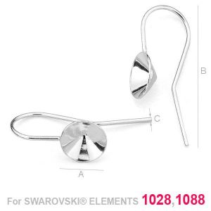 Korvakorukoukku, korvakoruosat, Swarovski 1088, OKSV 1122 8MM KLSG Korvakorukoukku, korvakoruosat, Swarovski 1088, OKSV 1122 8MM KLSG