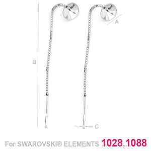 Ear Threaders, Swarovski Xirius Chaton, OKSV 1088 8MM KLA Ear Threaders, Swarovski Xirius Chaton, OKSV 1088 8MM KLA