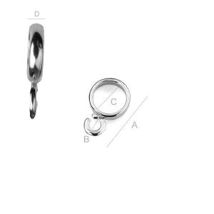 Abstandhalter mit Öse, Silberschmuck, Schmuckteile, EDP  2