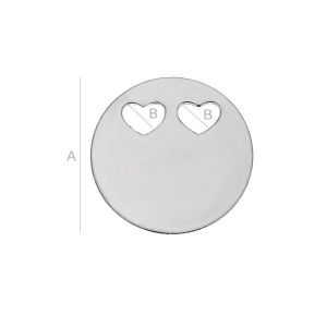 Runder-Anhänger mit Herzen, Silberschmuck, LK-0059