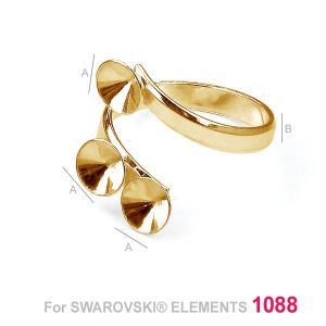Sormuspohja, koruosat Swarovski 1088, OKSV 1088 6MM TRIPLE RING Sormuspohja, koruosat Swarovski 1088, OKSV 1088 6MM TRIPLE RING