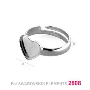 Ring, Adjustable, Silver Jewelry, Swarovski 2808, HKSV 2808 10MM S-RING UNIVERSAL