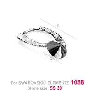 Lever Back  Earrings, Swarovski Xirius Chaton, BA SET OKSV 1088 8 mm (1088 SS 39)