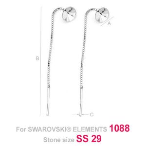 Earrings setting for Swarovski Xirius Chaton - OKSV 1088  6MM KLA