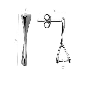 Ohrstecker Basis passt Swarovski, Schmuckteile,  SSV 13 KLSB
