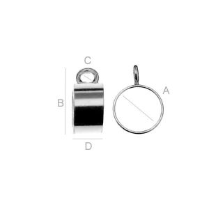 Abstandshalter mit Öse, Spacer, Schmuckteile,  EL  6,3 / 4,3