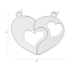 Split Heart Pendant LK-0316 (0,50 mm)
