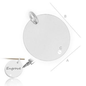 Runder Anhänger für Gravur - ENGRAVE BASE 015 (BLANK) - 16,50 MM