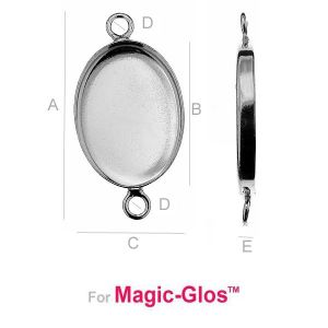 Ovaler Anh&auml;nger mit zwei &Ouml;sen, Gie&szlig;harzschmuck, FMG 18X13MM CON 2H