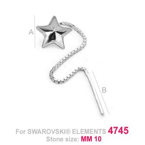Korvakoruketju, Swarovski 4745, korvakoruosat, SKSV 4745 10MM KLA Korvakoruketju, Swarovski 4745, korvakoruosat, SKSV 4745 10MM KLA