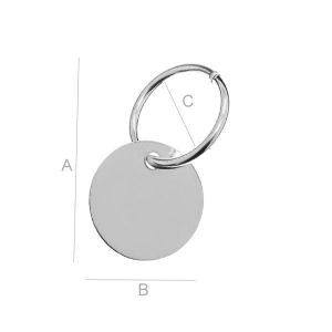 Pendant with Jump Ring, Jewelry Findings, BL 1 - 10 MM / 0,33 + KC-1,00x7,40