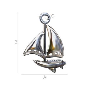 Segelboot-Anhänger, Silberschmuck, ODL-00006