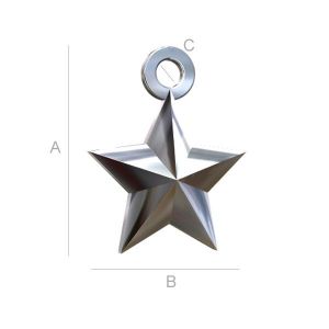 Star Pendant, Silver Findings, ODL-00019 Star Pendant, Silver Findings, ODL-00019