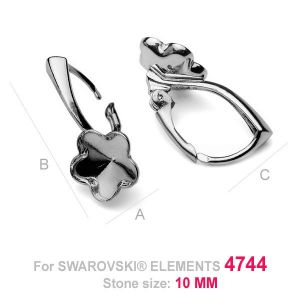 Korvakorukoukku, Swarovski 4744, korunosat, FKSV 4744 10MM BA SET 1 Korvakorukoukku, Swarovski 4744, korunosat, FKSV 4744 10MM BA SET 1